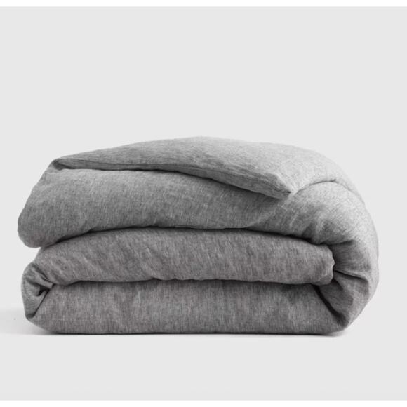 Quince European Linen Duvet Cover king/Cal King Chambray Charcoal NWOT# K11 - Picture 2 of 4